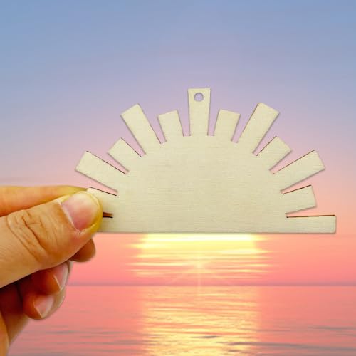 20pcs Unfinished Sun Wood Cut Out Sun Wood DIY Crafts Cutouts Blank Wooden Sun Shaped Hanging Ornaments JEKEJIAJIU