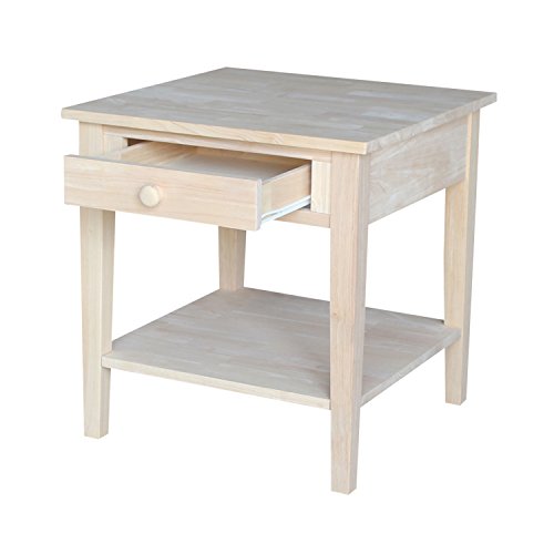 IC International Concepts Spencer End Table, 24 in W x 24 in D x 25 in H, Unfinished IC International Concepts