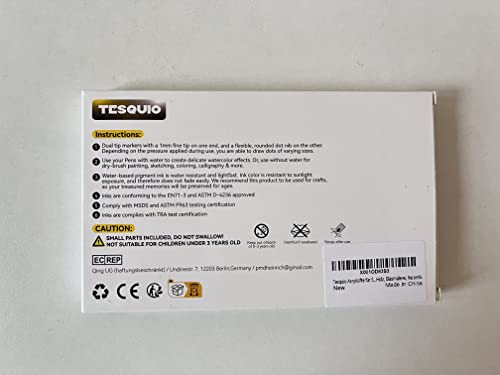 Tesquio Paint Marker, Dual Tip Acrylic Paint Pens, 8 Pack Black & White Paint Pens Ideal for Wood, Rock Painting, Canvas, Stone, Glass, Ceramic Tesquio