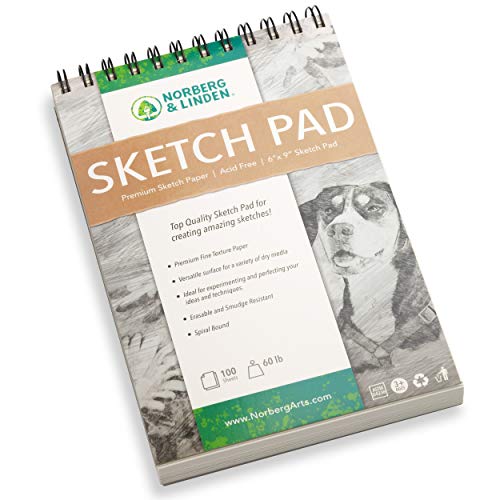 Norberg & Linden XL Drawing Set - Sketching, Graphite and Charcoal Pencils. Includes 100 Page Drawing Pad, Kneaded Eraser, Blending Stump. Art Kit Norberg & Linden