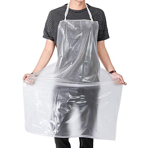 Alitamei Unisex 47 x27.5 inches Heavy Duty Transparent PVC Waterproof Apron Made of Vinyl.Best for Staying Dry and Clean When Dishwashing, Lab Work, Alitamei