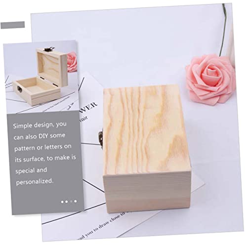 VOSAREA 3pcs Box wooden box book shelf decor unfinished wood crates desk topper wood jewelry case retro jewelry case jewelry storage table craft VOSAREA