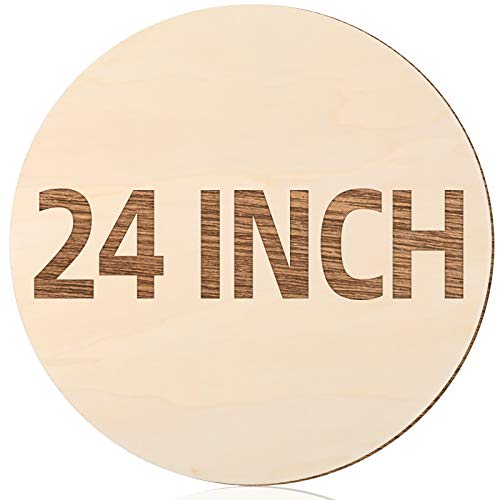 24 Inch Round Wood Circles Unfinished Round Wood Cutouts for Crafts, Door Hanger Painting and Wood Burning (2 Pieces) Jetec