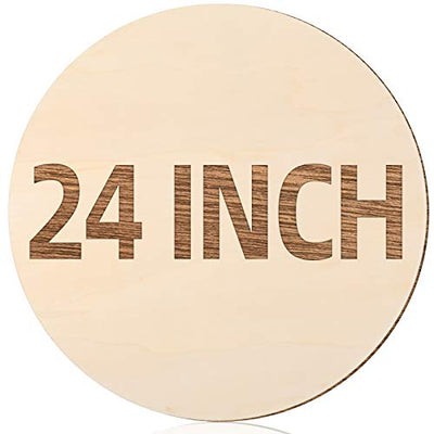 24 Inch Round Wood Circles Unfinished Round Wood Cutouts for Crafts, Door Hanger Painting and Wood Burning (2 Pieces)