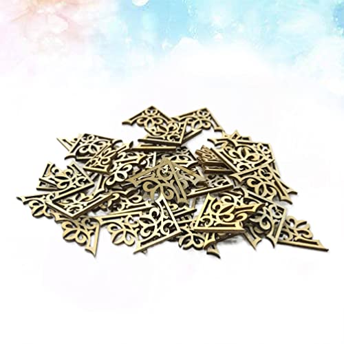 Amosfun 50pcs Solid Wood Carved Corner Onlay Furniture Home Decorations Unpainted Applique Gifts DIY Amosfun