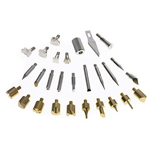 28pc Wood Burning Wood Working and Assorted Soldering Tips Stencil Set Crafting Universal Tool