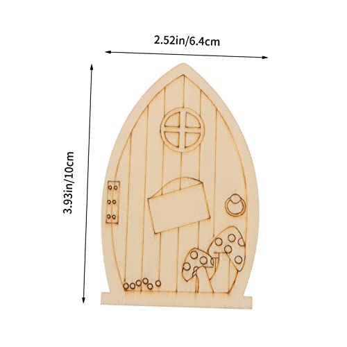 VILLCASE 48pcs Mini Fairy Door Gnome Homes Garden Unfinished Fairy Doors Door Kit Fairy House Doors Chips Miniatures DIY Houses Tree Windows Fairy VILLCASE