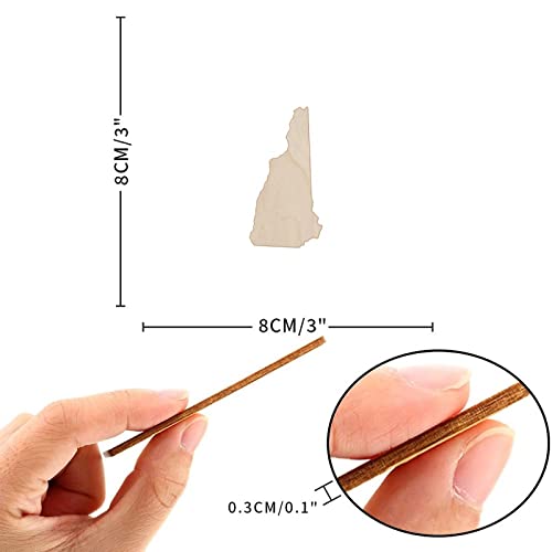 State Map of New Hampshire Wood Craft,Unfinished Wooden Cutout Art,DIY Wood Sign, Inspirational Farmhouse Wall Plaque,Rustic Home Decor for Bedroom Arupkeer