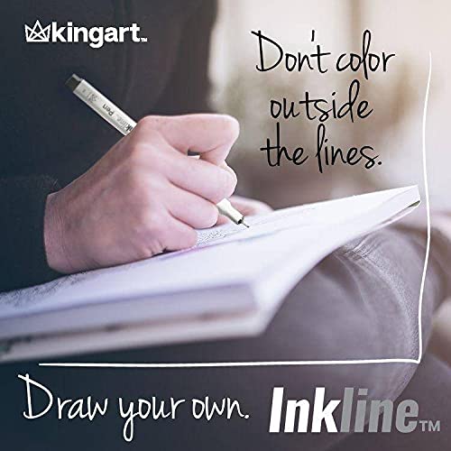 KINGART 440-8 PRO Inkline Color Micro Line & Precision Graphic Pens, 8 Colors, Fine Pt. Brush Nibs, Archival Waterproof Japanese Ink for Art, KINGART