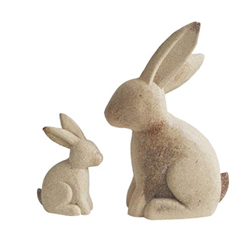 HEALLILY Easter Wooden Centerpieces 2PCS DIY Painting Rabbit Decor Cute Workblank Rabbit Desktop Decor White Embryo Rabbit Wooden Crafts for Home HEALLILY