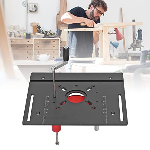 Router Table Lfit Plate, 63.8-65mm Clamping Range 47mm Good Stability Router Lift Manual Lifting Aluminum Alloy Stainless Steel Standard Design for Kadimendium