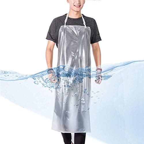 Alitamei Unisex 47 x27.5 inches Heavy Duty Transparent PVC Waterproof Apron Made of Vinyl.Best for Staying Dry and Clean When Dishwashing, Lab Work, Alitamei