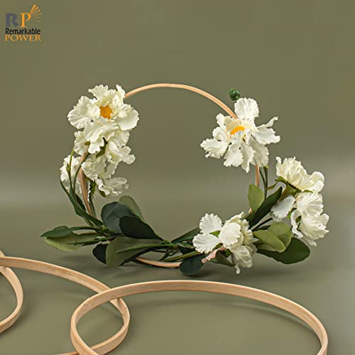 RP Remarkable Power, 6 Pack Wooden Bamboo Floral Hoop 8 Inch Macrame Floral Hoop Rings Wreath Ring for DIY Dream Catcher Wedding Wreath Wall Hanging RP Remarkable Power