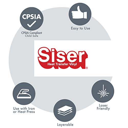 Siser EasyWeed Heat Transfer Vinyl 11.8" x 5ft Roll (Red) - Compatible with Siser Romeo/Juliet & Other Professional or Craft Cutters - Layerable - Siser