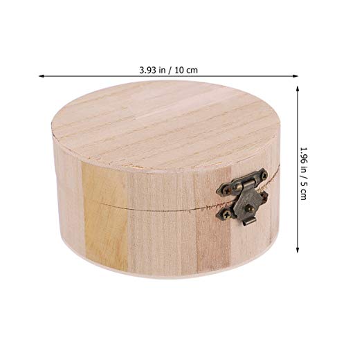 COHEALI 4pcs Unprinted Wood Case Lid Venue Your Make for Treasure Storing Locking Blank Bracelet Hinged Trinket Display Cases Necklace Front Present COHEALI