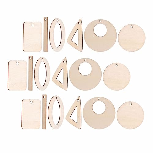 VILLCASE 60pcs DIY earrings Wood Earring Base Natural Wood Charms Unfinished Earring Making Supplies Kit lip gloss kits lip gloss making supplies DIY VILLCASE