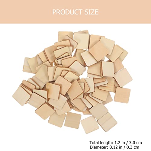 Operitacx 100pcs Square Wood Chips Square Wooden Chip Kids DIY Wood Slices Unfinished Wood Tag Wood Squares Wood Blanks for Crafts Blank Labels Solid Operitacx