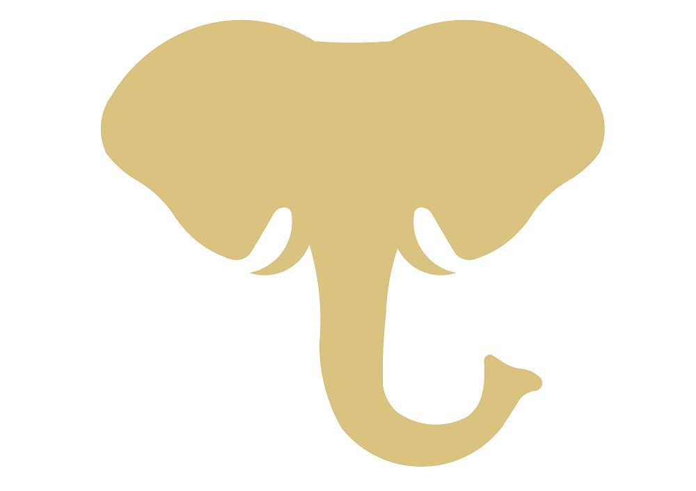 Elephant Cutout Unfinished Wood Kids Craft Circus Animal Party Door Hanger MDF Shape Canvas Style 9 (6") Diverse Woodworking