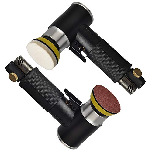 48 Pcs mini random orbital air sander kit, high-speed mini air sander polisher, Includes 1-inch and 2-inch and 3-inch polisher pad kit polishing WoodArtSupply