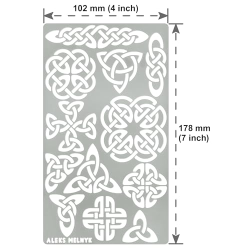 Aleks Melnyk #32 Metal Journal Stencil, Pyrography Celtic Patterns, Wicca Stencil, Celtic Knot Stencil, Viking Stencil, Wood Burning Template, Wood - WoodArtSupply
