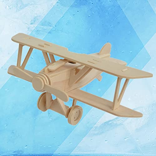 Ipetboom 1Pc Wood Airplane, Model Airplanes Kits Wooden Airplane Creative Craft Puzzles Airplane Models Wood DIY Craft Kit Building Toys for Kids Ipetboom