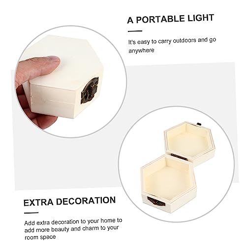 Abaodam 2pcs Hexagonal Jewelry Box Unfinished Wooden Wedding Kids Jewelry Organizer Jewelry Organizer Clear Jewelery Organizer Treasure Chest for Abaodam