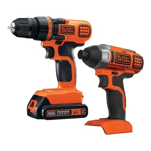 BLACK+DECKER 20V MAX Cordless Drill and Impact Driver, Power Tool Combo Kit with Battery and Charger (BD2KITCDDI) BLACK+DECKER