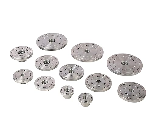 VINWOX 4" Wood Lathe Steel Faceplate, 1”x8TPI Spindle Thread Woodworking Machine Chuck Face Plate VINWOX