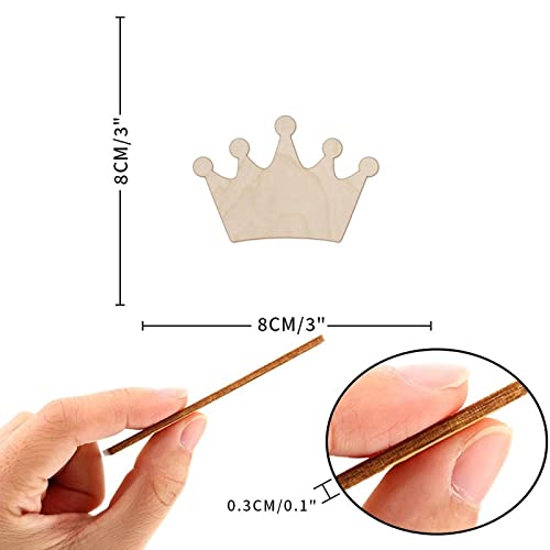 Princess Crown Wood Craft Unfinished Wooden Cutout Art DIY Wood Sign Inspirational Wall Plaque Classic Wood Wall Hanging Decor for Home Living Room Arupkeer