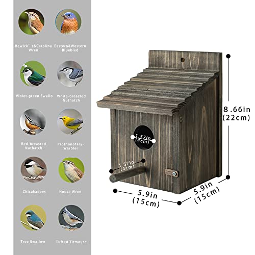 Bird House for Outside with Predator Guard, Nesting Box Birdhouse for Outdoor Wild Bird Watching, Royal Blue CLACKIBUKVYZ