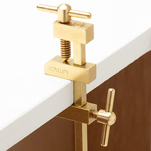 KAKURI Bar Clamps for Woodworking 8-1/4" HATAGANE Japanese Wood Clamps, Metal Parallel Clamps Tool Set 2 Pcs, Brass Gold, Made in JAPAN KAKURI
