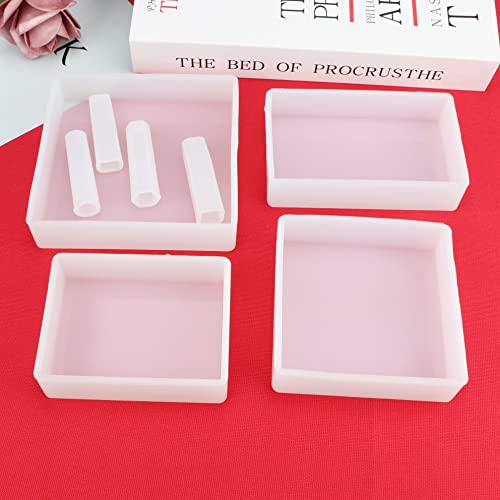 8pcs Resin Molds Kit,Square and Rectangle Silicone Epoxy Molds for Resin Jewelry, Soap, Dried Flower Leaf, Insect Specimen Trybesty
