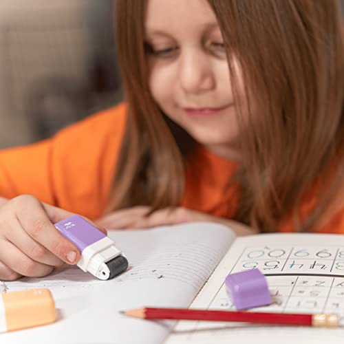 Mr. Pen- Erasers for Kids, 6 Pack, Pastel Colors, Eraser with Cover and Roller, Pencil Eraser Shaving Roller case Mr. Pen