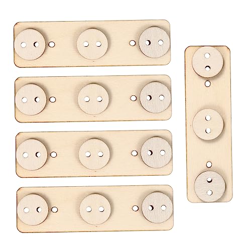 CORHAD 5 Sets Doodle Puzzle Wood Chips Kids Educational Toys Interactive Toys DIY Wooden Chips Graffiti Wooden Chips Wood Decor Toy for Kids Fine CORHAD