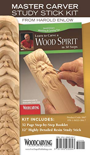 Wood Spirit Study Stick Kit (Learn to Carve Faces with Harold Enlow): Learn to Carve a Wood Spirit Booklet & Wood Spirit Study Stick (Fox Chapel Design Originals