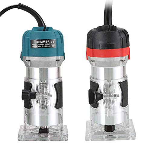 TAUFAOD Palm Router Electric Hand Trimmer Wood Router Collets Woodworking Tool Laminate Trimmer 110V 800W (800W Blue) TAUFAOD