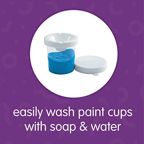 Colorations No-Spill White Lid Tempera Paint Cups for Kids Value Classroom Pack Painting Supply (10 pack), Model:10WPC Colorations