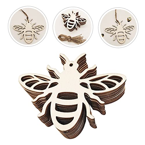 Gogogmee 20pcs Wooden Pendant Wooden Beehive Ornament bee Hanging Decoration Unfinished Wood Ornament Wooden Beehive Cutout Wood Table Scatter Wood Gogogmee
