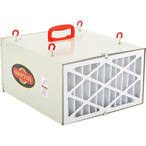 Shop Fox W1830 3-Speed Hanging Air Filter, White Shop Fox