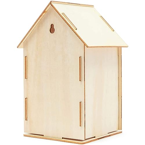Mini Wood Bird Houses for DIY Crafts (4 Designs, 8 Count) Bright Creations