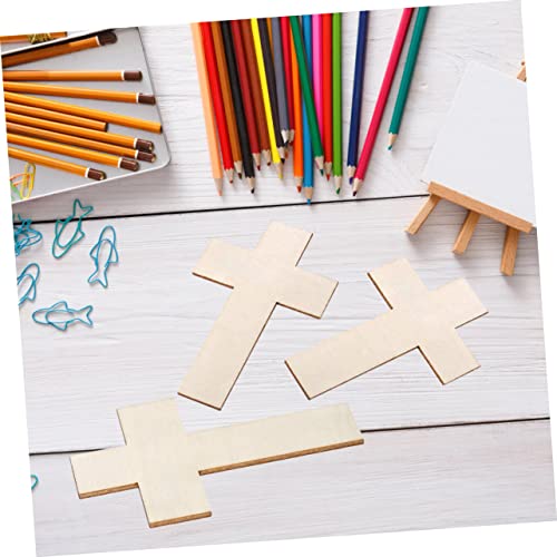 VILLCASE 60 pcs Easter Cross Wood Crafts Wooden Crafts Wood Tools Jesus Decor Unfinished Wood Cutout Cross Wood Cutouts Wood Cross Cutouts Cross VILLCASE
