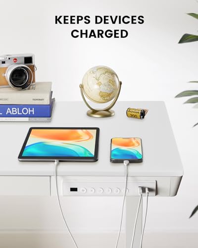 ErGear Electric Standing Desk, 48 x 24 inch Standing Desk with Drawer, Sit Stand Desk with Preassembled Top & USB Charging Ports, Height Adjustable ErGear