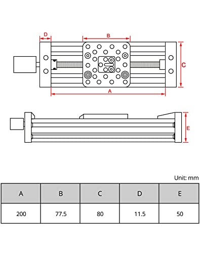 QWORK 4080U Z-axis Screw Slide Table Linear Actuator Kit, 7-7/8" High Precision Linear Module for Engraving Machines, Laser Printers, 3D Printer and QWORK