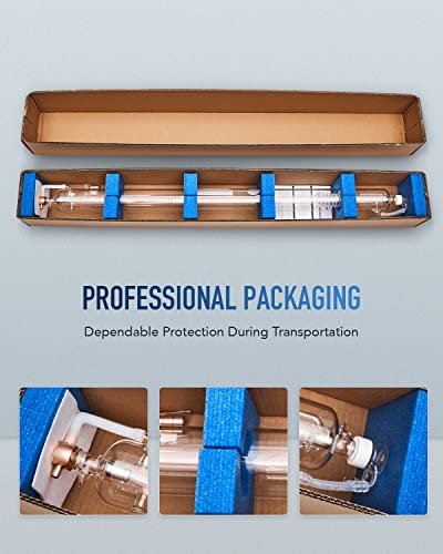 OMTech 80W CO2 Laser Tube for Laser Engraver & Cutter Machine, 1250mm 80mm Dia Laser Cutter Tube with Borosilicate Glass 10000hr MTTF, Laser Cutting OMTech