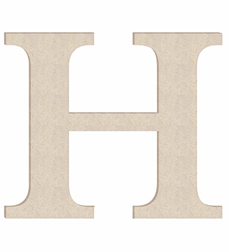 12 Inch Wooden Times Letters H Craft, Unfinished Wall Hanging Wood Alphabet Letter, Unpainted Classic Font NEXTCraft