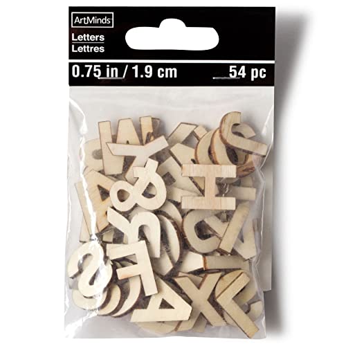 12 Packs: 54 ct. (648 Total) 3/4”; Wood Block Letters by Make Market® ArtMinds