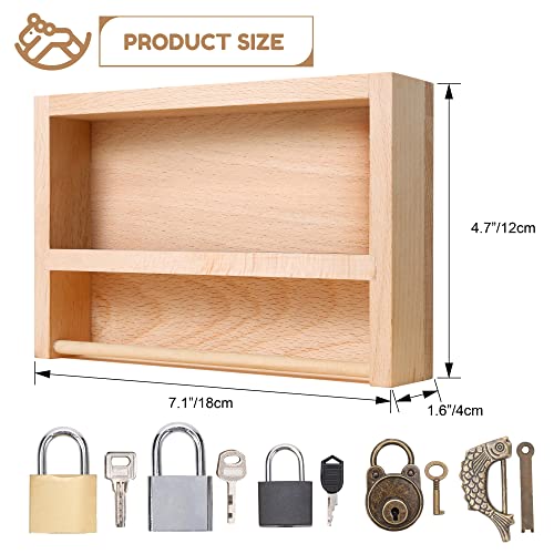 Woodtoe Montessori Lock and Key Toy Set for Kids, Educational Lock Set Keys, Wooden Learning Montessori Materials for 3 4 5 6 Toddlers, Preschool, Woodtoe