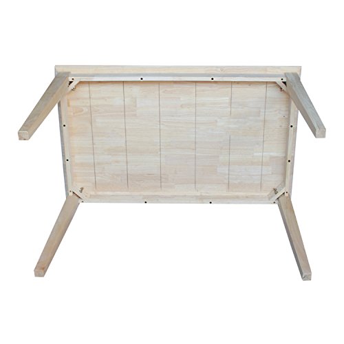 International Concepts Table Top Solid with Wood Standard Height Shaker Legs, 30 by 48-Inch, Unfinished IC International Concepts