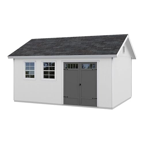 Handy Home Products Scarsdale 12x16 Do-it-Yourself Wooden Storage Shed with Floor Tan Handy Home Products