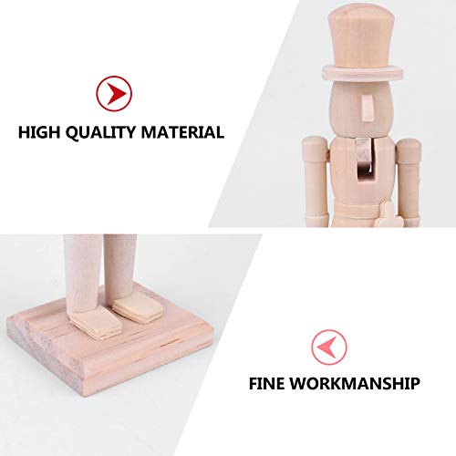 EXCEART Wooden Nutcracker Figures Wooden Unpainted Doll DIY Blank Paint Toy Christmas Nutcracker Soldier for Kids Gift DIY Craft Christmas Decoration EXCEART